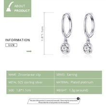 Load image into Gallery viewer, S925 Sterling Silver Platinum-plated Earrings Temperament Zircon Earrings, SCE830