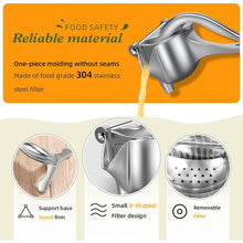 Load image into Gallery viewer, LsCook Aluminum Detachable Manual Juicer Lemon Watermelon Orange Fruit Juicer, Silver