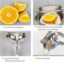 Load image into Gallery viewer, LsCook Aluminum Detachable Manual Juicer Lemon Watermelon Orange Fruit Juicer, Silver