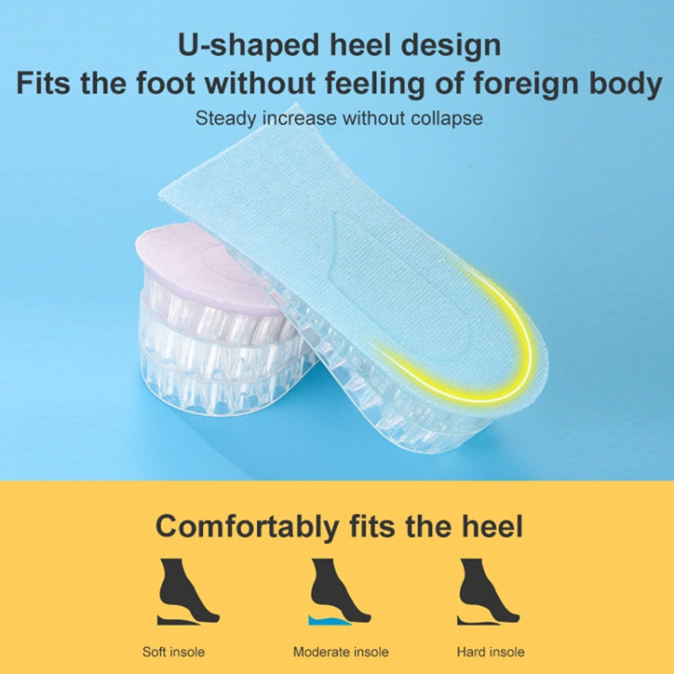 JF101 Invisible Transparent Silicone Heightening Pad Heel Heightening Insole Shock Absorption Half Pad, One Layer, Three Layer