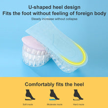 Load image into Gallery viewer, JF101 Invisible Transparent Silicone Heightening Pad Heel Heightening Insole Shock Absorption Half Pad, One Layer, Three Layer