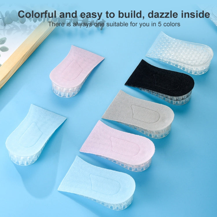 JF101 Invisible Transparent Silicone Heightening Pad Heel Heightening Insole Shock Absorption Half Pad, One Layer, Three Layer