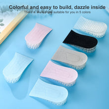 Load image into Gallery viewer, JF101 Invisible Transparent Silicone Heightening Pad Heel Heightening Insole Shock Absorption Half Pad, One Layer, Three Layer