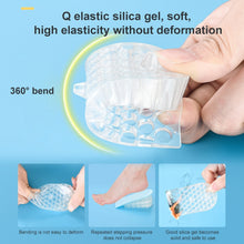 Load image into Gallery viewer, JF101 Invisible Transparent Silicone Heightening Pad Heel Heightening Insole Shock Absorption Half Pad, One Layer, Three Layer