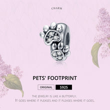 Load image into Gallery viewer, S925 Sterling Silver Animal Footprint Beads DIY Bracelet Accessories
