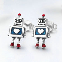 Load image into Gallery viewer, Robot S925 Sterling Silver Earrings Dripping Oil Hypoallergenic Earrings, SCE477