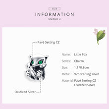 Load image into Gallery viewer, S925 Sterling Silver Little Fox Beads DIY Bracelet Accessories Charm Loose Beads