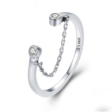 Load image into Gallery viewer, Zircon Silver Bracelet S925 Sterling Silver Ladies Open Ring, SCR216