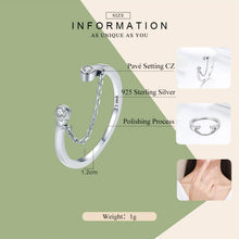Load image into Gallery viewer, Zircon Silver Bracelet S925 Sterling Silver Ladies Open Ring, SCR216