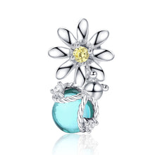 Load image into Gallery viewer, S925 Sterling Silver Daisy And Firefly Crystal Glass Loose Beads DIY Beaded Bracelet