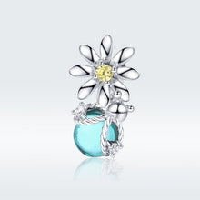 Load image into Gallery viewer, S925 Sterling Silver Daisy And Firefly Crystal Glass Loose Beads DIY Beaded Bracelet