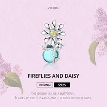 Load image into Gallery viewer, S925 Sterling Silver Daisy And Firefly Crystal Glass Loose Beads DIY Beaded Bracelet