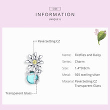 Load image into Gallery viewer, S925 Sterling Silver Daisy And Firefly Crystal Glass Loose Beads DIY Beaded Bracelet
