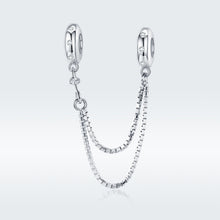 Load image into Gallery viewer, S925 Sterling Silver Simple Two-layer Chain Safety Chain DIY Bracelet Accessories, SCC1419