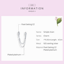 Load image into Gallery viewer, S925 Sterling Silver Simple Two-layer Chain Safety Chain DIY Bracelet Accessories, SCC1419