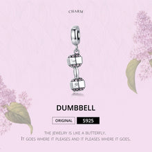 Load image into Gallery viewer, S925 Sterling Silver Dumbbell Pendant Fitness Equipment Strap Charm DIY Bracelet Accessories, SCC1340