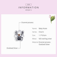 Load image into Gallery viewer, S925 Sterling Silver Cute Koala Animal Bead DIY Bracelet Accessory, SCC1304