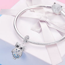 Load image into Gallery viewer, S925 Sterling Silver Blue Zircon Movable Owl Pendant DIY Bracelet Accessories, Pendant, Necklace+Pedndant