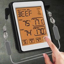 Load image into Gallery viewer, CH-212 Dual Probe Color Screen Smart Alarm Grill Kitchen Thermometer, Colorful Backlight, Orange Backlight