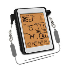 Load image into Gallery viewer, CH-212 Dual Probe Color Screen Smart Alarm Grill Kitchen Thermometer, Colorful Backlight, Orange Backlight