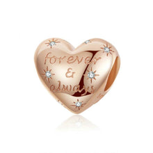 Load image into Gallery viewer, S925 Sterling Silver Golden Heart-shaped Loose Beads DIY Bracelet Accessories