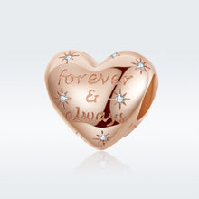 Load image into Gallery viewer, S925 Sterling Silver Golden Heart-shaped Loose Beads DIY Bracelet Accessories