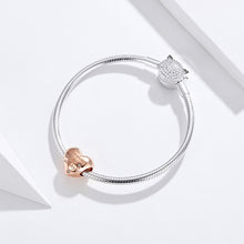 Load image into Gallery viewer, S925 Sterling Silver Golden Heart-shaped Loose Beads DIY Bracelet Accessories