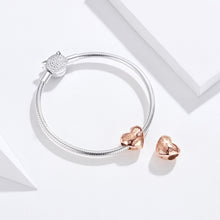 Load image into Gallery viewer, S925 Sterling Silver Golden Heart-shaped Loose Beads DIY Bracelet Accessories