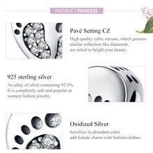Load image into Gallery viewer, Heart-shaped Footprint Beaded S925 Sterling Silver Loose Beads DIY Bracelet Silver Beads, SCC1395
