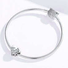 Load image into Gallery viewer, Heart-shaped Footprint Beaded S925 Sterling Silver Loose Beads DIY Bracelet Silver Beads, SCC1395