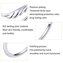 Load image into Gallery viewer, S925 Sterling Silver Angel Wings Open Ring White Gold Plated Open Ring, SCR567