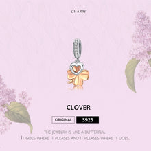 Load image into Gallery viewer, S925 Sterling Silver Golden Four-leaf Clover Pendant DIY Bracelet Loose Beads