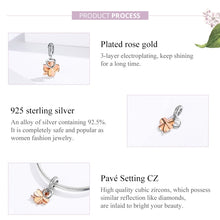 Load image into Gallery viewer, S925 Sterling Silver Golden Four-leaf Clover Pendant DIY Bracelet Loose Beads