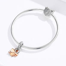 Load image into Gallery viewer, S925 Sterling Silver Golden Four-leaf Clover Pendant DIY Bracelet Loose Beads