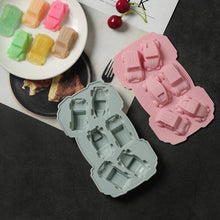 Load image into Gallery viewer, 6 PCS Creative Cake Chocolate Mold 3D Car Cartoon Household Silicone Baking Ice Tray Mold, 3D Car Shape (Blue), 3D Car Shape(Pink)