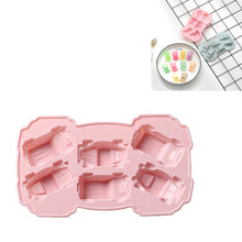 Load image into Gallery viewer, 6 PCS Creative Cake Chocolate Mold 3D Car Cartoon Household Silicone Baking Ice Tray Mold, 3D Car Shape (Blue), 3D Car Shape(Pink)