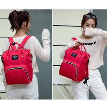 Load image into Gallery viewer, Mummy Bag Large Capacity Multifunctional Backpack Waterproof Baby Bottle Diaper Bag, Red, Green, Black, Pink Red, Red Beige Blue, Red White Blue, Light Pink, Pink, Dark Blue, Light Blue