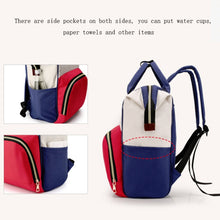 Load image into Gallery viewer, Mummy Bag Large Capacity Multifunctional Backpack Waterproof Baby Bottle Diaper Bag, Red, Green, Black, Pink Red, Red Beige Blue, Red White Blue, Light Pink, Pink, Dark Blue, Light Blue