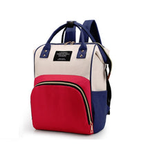 Load image into Gallery viewer, Mummy Bag Large Capacity Multifunctional Backpack Waterproof Baby Bottle Diaper Bag, Red, Green, Black, Pink Red, Red Beige Blue, Red White Blue, Light Pink, Pink, Dark Blue, Light Blue