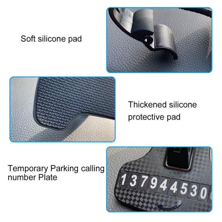 Car Mobile Phone Holder Buckle Instrument Trolley Inner Clip Mobile Phone Navigation Bracket With Number Plate, Navigation Bracket With Number Plate