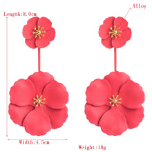 Load image into Gallery viewer, 1 Pair Boho Style Earrings Alloy Flower Long Earrings, White, Yellow, Red, Black, Pink, Dark Green