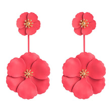 Load image into Gallery viewer, 1 Pair Boho Style Earrings Alloy Flower Long Earrings, White, Yellow, Red, Black, Pink, Dark Green