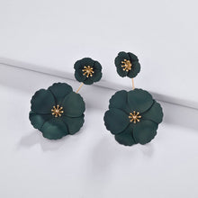 Load image into Gallery viewer, 1 Pair Boho Style Earrings Alloy Flower Long Earrings, White, Yellow, Red, Black, Pink, Dark Green