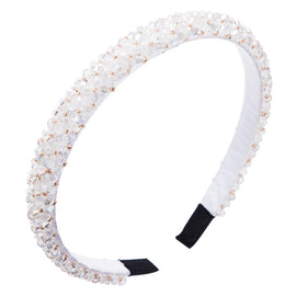Handmade Fine-edged Fabric Headband Crystal Headband, White, Red, Black, Gray, Khaki
