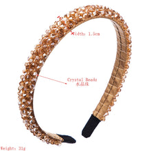Load image into Gallery viewer, Handmade Fine-edged Fabric Headband Crystal Headband, White, Red, Black, Gray, Khaki
