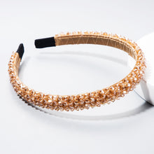 Load image into Gallery viewer, Handmade Fine-edged Fabric Headband Crystal Headband, White, Red, Black, Gray, Khaki