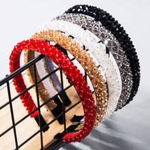 Load image into Gallery viewer, Handmade Fine-edged Fabric Headband Crystal Headband, White, Red, Black, Gray, Khaki