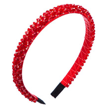 Load image into Gallery viewer, Handmade Fine-edged Fabric Headband Crystal Headband, White, Red, Black, Gray, Khaki