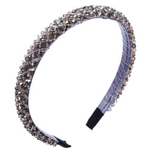 Load image into Gallery viewer, Handmade Fine-edged Fabric Headband Crystal Headband, White, Red, Black, Gray, Khaki