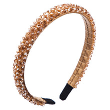 Load image into Gallery viewer, Handmade Fine-edged Fabric Headband Crystal Headband, White, Red, Black, Gray, Khaki